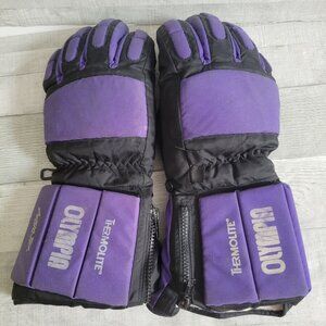 Olympia Thermolite Insulated Ski/Snowboard Gloves With Zippered Cuffs & Nylon Sh